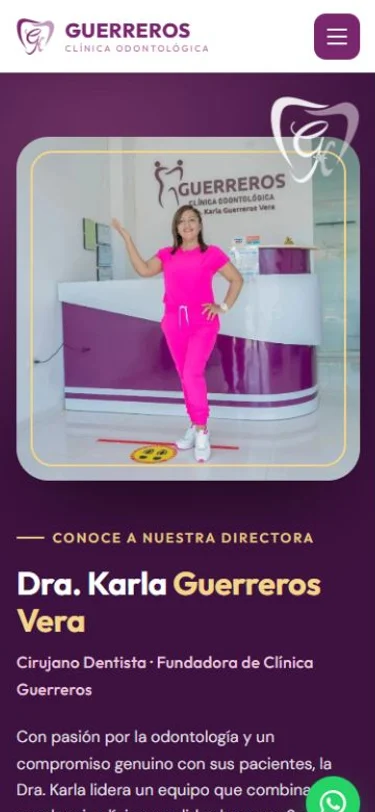 Dra. Karla Guerreros, vista móvil
